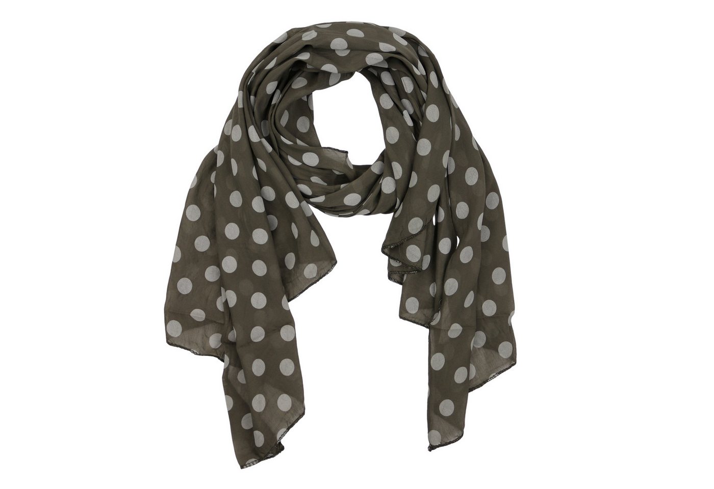 MIRROSI Modeschal Asymmetrischer Schal, Made in Italy 20% Seide 80% Baumwolle, (ca. 170x77cm, Leicht und bequem, zeitlos Pünktchen Muster), Damen Halstuch Stola ideal für Frühling, Sommer und Herbst von MIRROSI
