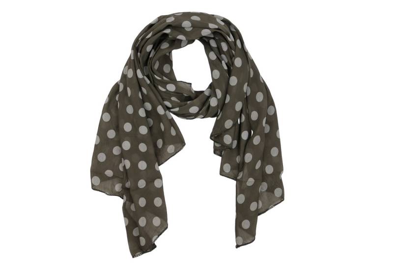 MIRROSI Modeschal Asymmetrischer Schal, Made in Italy 20% Seide 80% Baumwolle, (ca. 170x77cm, Leicht und bequem, zeitlos Pünktchen Muster), Damen Halstuch Stola ideal für Frühling, Sommer und Herbst von MIRROSI