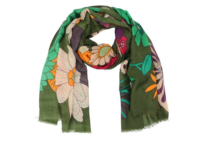 MIRROSI Modeschal Weich XXL ca.85x180cm Schal Bunt Blumen, (Kollektion Herbst/Winter 2025), Damen Halstuch ideal für Herbst und Winter oder Ganzesjahr von MIRROSI