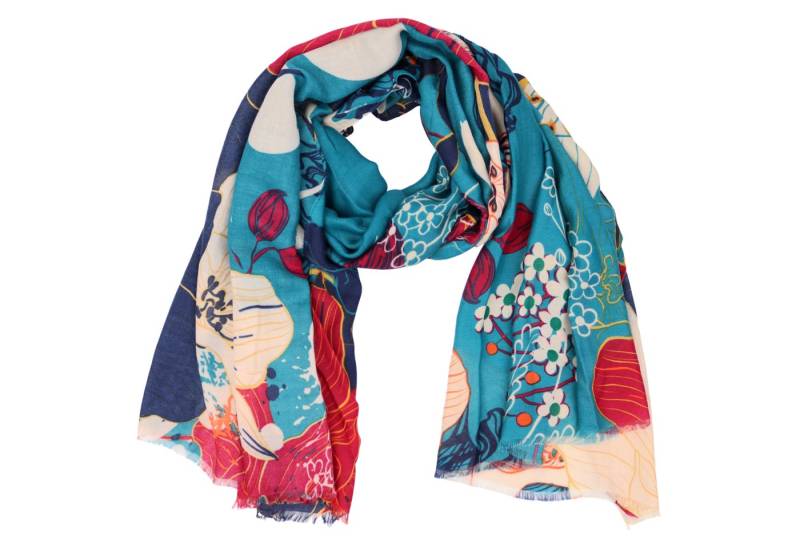 MIRROSI Modeschal Weich XXL ca.85x180cm Schal Bunt Blumen, (Kollektion Herbst/Winter 2025), Damen Halstuch ideal für Herbst und Winter oder Ganzesjahr von MIRROSI