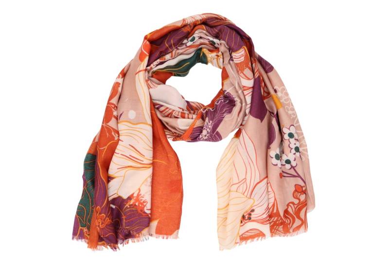 MIRROSI Modeschal Weich XXL ca.85x180cm Schal Bunt Blumen, (Kollektion Herbst/Winter 2025), Damen Halstuch ideal für Herbst und Winter oder Ganzesjahr von MIRROSI