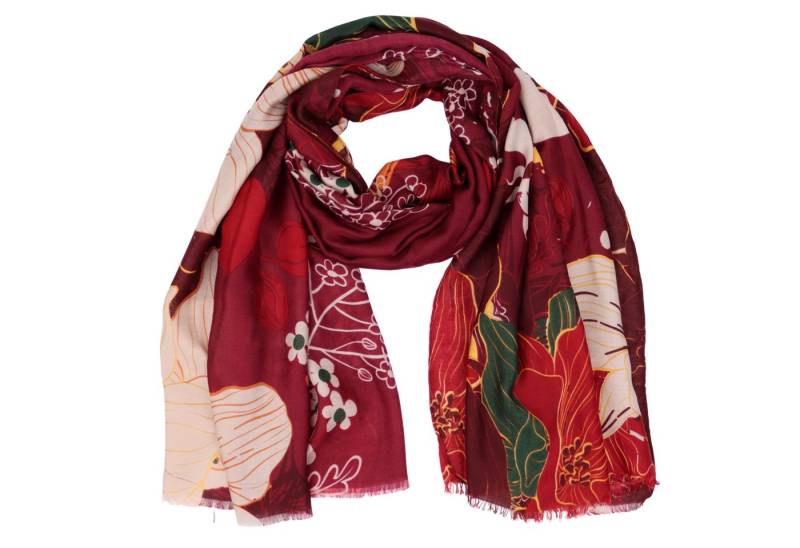MIRROSI Modeschal Weich XXL ca.85x180cm Schal Bunt Blumen, (Kollektion Herbst/Winter 2025), Damen Halstuch ideal für Herbst und Winter oder Ganzesjahr von MIRROSI