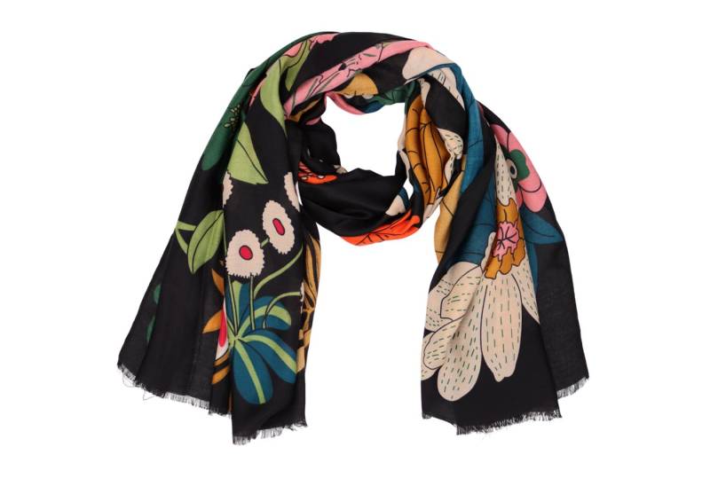 MIRROSI Modeschal Weich XXL ca.85x180cm Schal Bunt Blumen, (Kollektion Herbst/Winter 2025), Damen Halstuch ideal für Herbst und Winter oder Ganzesjahr von MIRROSI