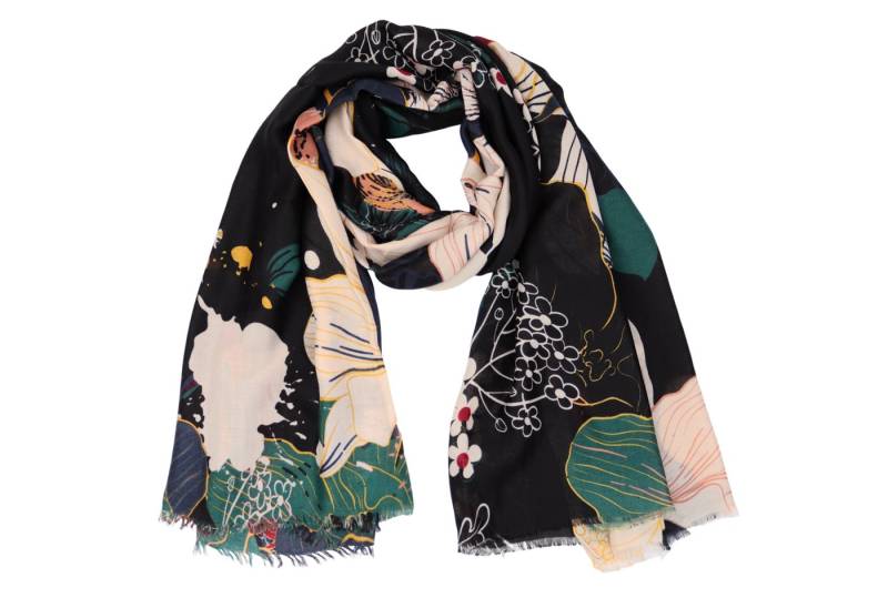MIRROSI Modeschal Weich XXL ca.85x180cm Schal Bunt Blumen, (Kollektion Herbst/Winter 2025), Damen Halstuch ideal für Herbst und Winter oder Ganzesjahr von MIRROSI