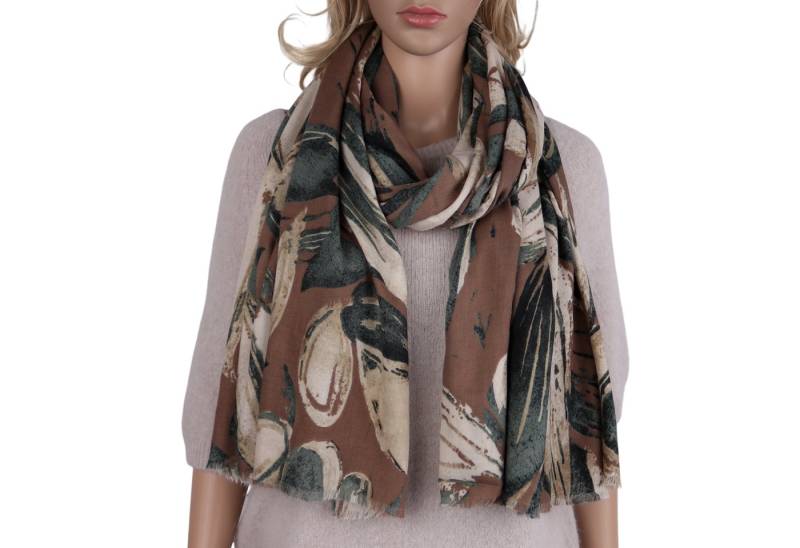 MIRROSI Modeschal Weich XXL ca.90x180cm Schal Blumen Muster, (ca.170 Gramm, Neue Kolletion Herbst/Winter 2025), Damen Halstuch ideal für Herbst und Winter oder Ganzesjahr von MIRROSI