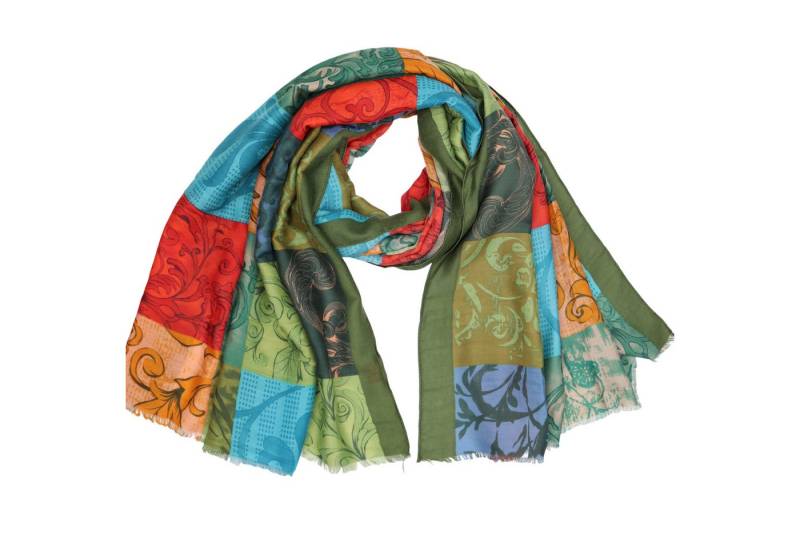 MIRROSI Modeschal Weich XXL ca.90x180cm Schal Bunt Bohemian Muster, (Neue Kollektion Herbst/Winter 2025, ca. 165 Gramm), Damen Halstuch ideal für Herbst und Winter oder Ganzesjahr von MIRROSI