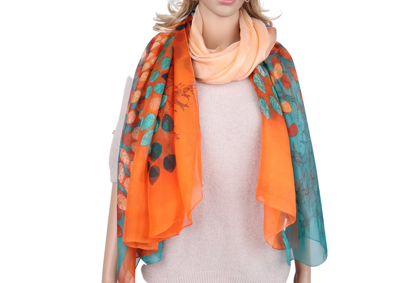 MIRROSI Modeschal Weicher & Leicht Großes Schal, ca.130x185cm, CHIFFON, (Atemberaubende Designs), Damen Halstuch Stola ideal für Frühling, Sommer und Herbst von MIRROSI