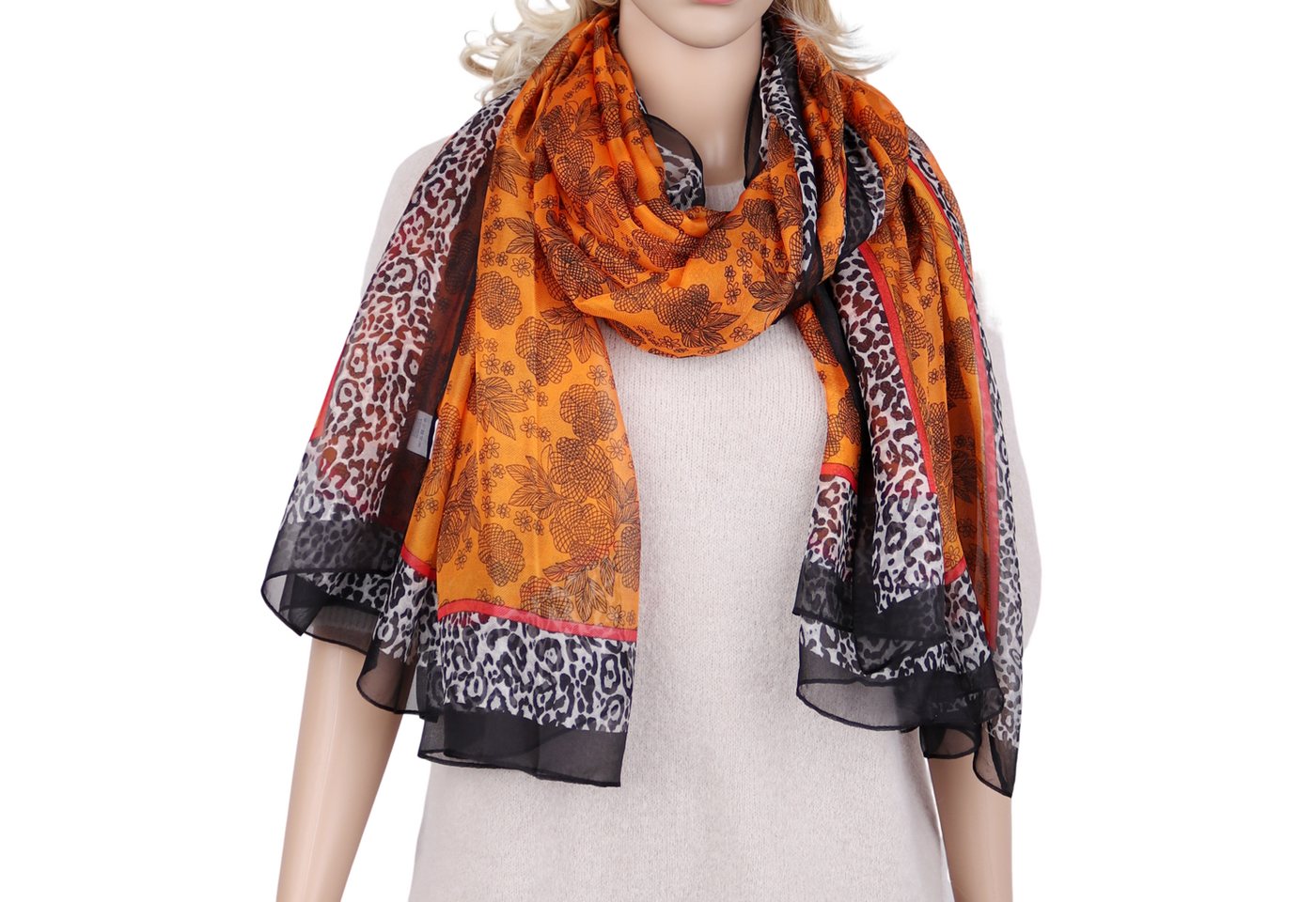 MIRROSI Modeschal Weicher & Leicht Großes Schal, ca.130x185cm, CHIFFON, (Atemberaubende Designs), Damen Halstuch Stola ideal für Frühling, Sommer und Herbst von MIRROSI