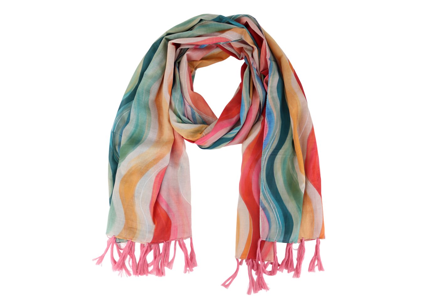 MIRROSI Modeschal Weicher & Leicht Großes Schal, ca.70x180cm, Regenbogen Wellen, (aus 100% Baumwolle, Atemberaubende Designs), Damen Halstuch Stola ideal für Frühling, Sommer und Herbst von MIRROSI