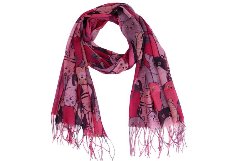 MIRROSI Modeschal Weicher & Leicht Großes Schal, ca.70x185cm, Katzen Print, (70% Viskose 30% Baumwolle, Atemberaubende Designs), Damen Halstuch Stola ideal für Frühling, Sommer und Herbst von MIRROSI