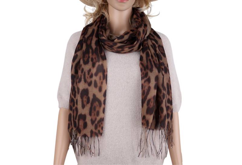 MIRROSI Modeschal Weicher & Leicht Großes Schal, ca.70x185cm, Leo Print, (70% Viskose 30% Baumwolle, Atemberaubende Designs), Damen Halstuch Stola ideal für Frühling, Sommer und Herbst von MIRROSI