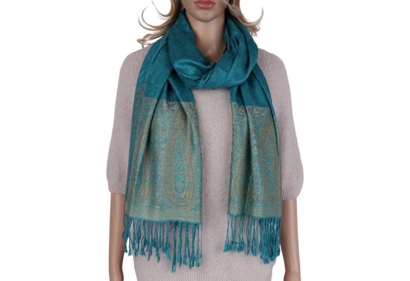 MIRROSI Modeschal weicher Schal BOHO Paisley mit Fransen, 70x180cm, (angesagtes BOHO Paisley Muster), Damen Halstuch ideal für Herbst und Winter oder Ganzesjahr von MIRROSI