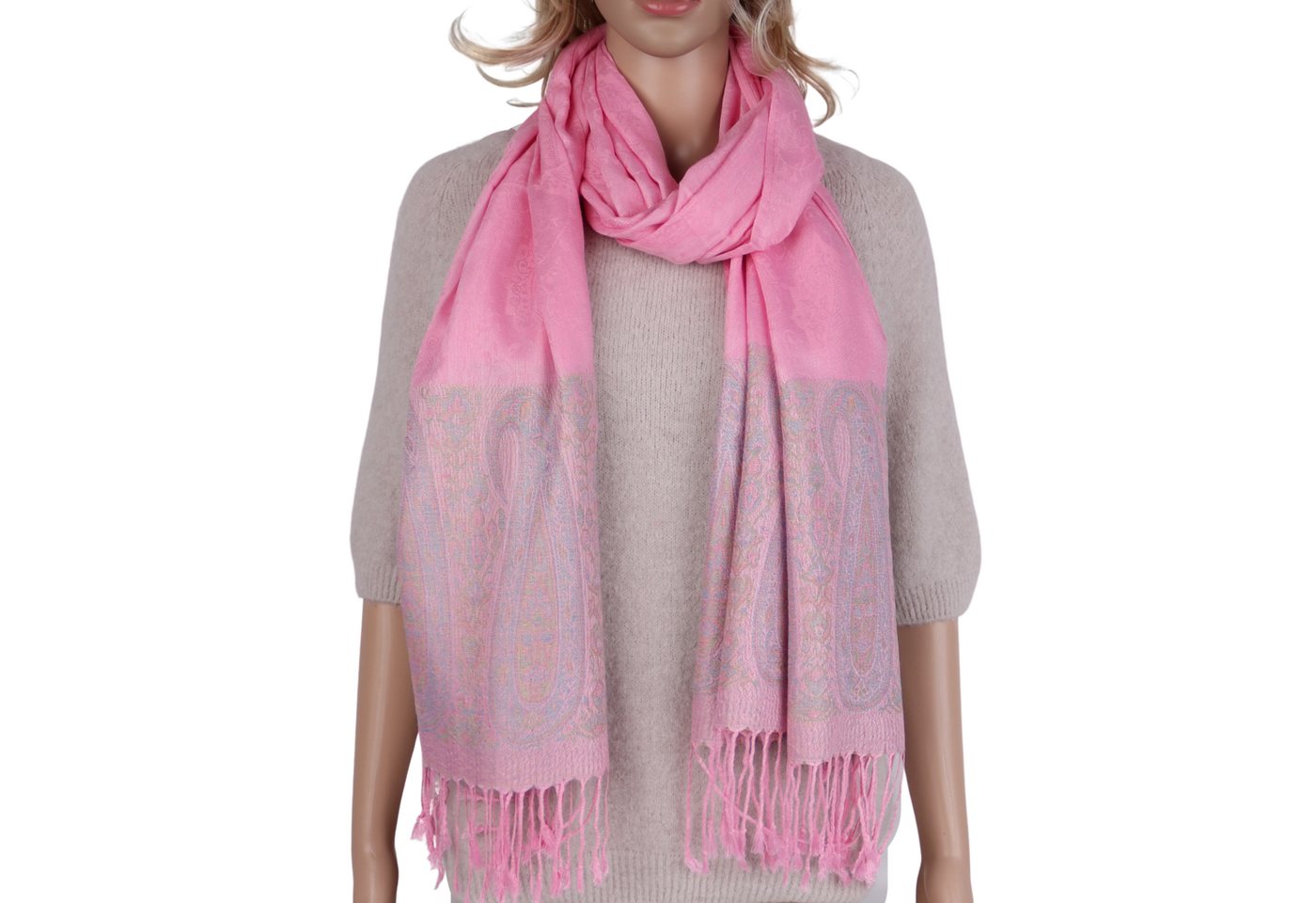 MIRROSI Modeschal weicher Schal BOHO Paisley mit Fransen, 70x180cm, (angesagtes BOHO Paisley Muster), Damen Halstuch ideal für Herbst und Winter oder Ganzesjahr von MIRROSI
