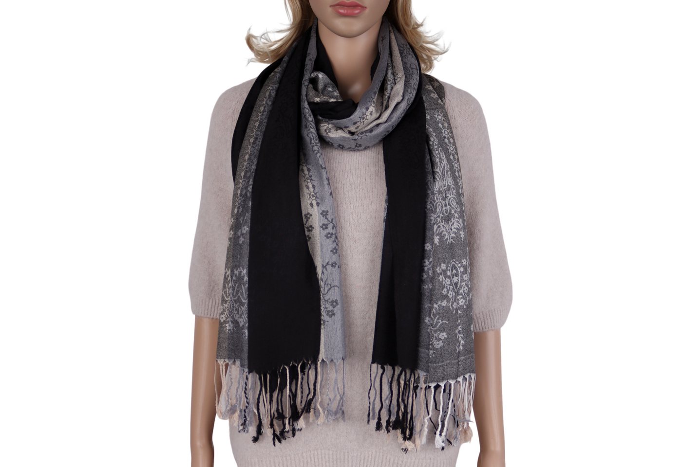 MIRROSI Modeschal weicher Schal BOHO Paisley mit Fransen, 70x180cm, (angesagtes BOHO Paisley Muster), Damen Halstuch ideal für Herbst und Winter oder Ganzesjahr von MIRROSI