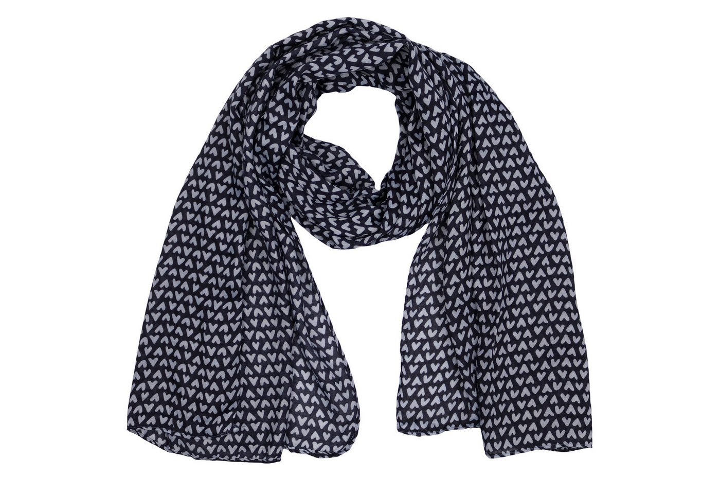 MIRROSI Modeschal weicher Schal kurz Fransen, ca.85x180cm, (Leo Leopard Herz Herzen Muster), Damen Halstuch ideal für Herbst oder Frühling von MIRROSI