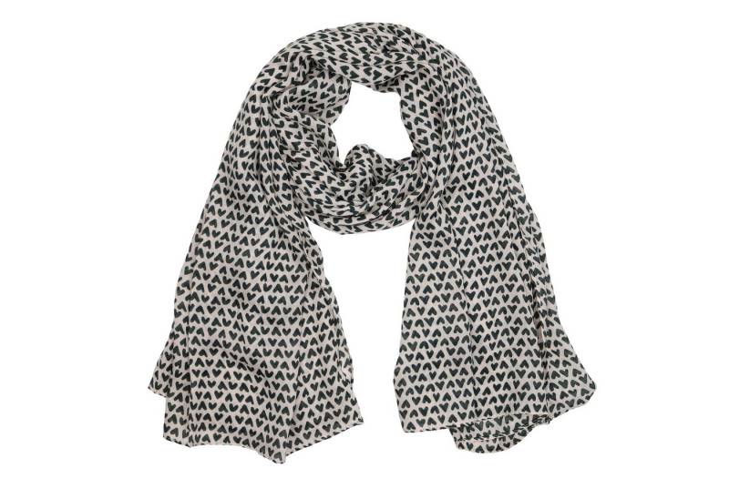 MIRROSI Modeschal weicher Schal kurz Fransen, ca.85x180cm, (Leo Leopard Herz Herzen Muster), Damen Halstuch ideal für Herbst oder Frühling von MIRROSI