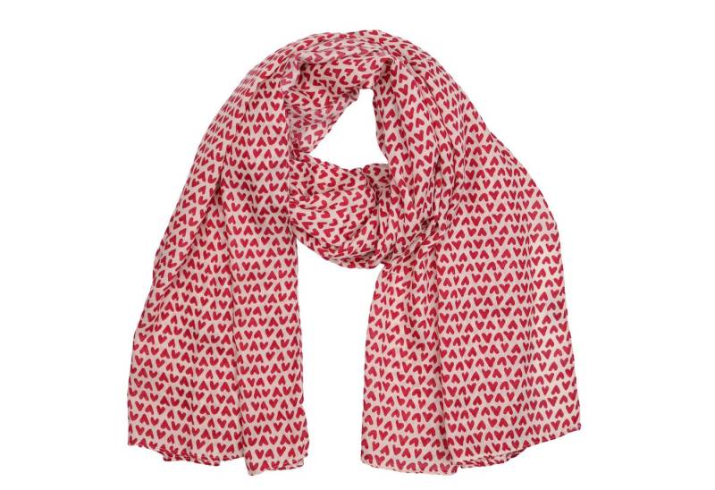 MIRROSI Modeschal weicher Schal kurz Fransen, ca.85x180cm, (Leo Leopard Herz Herzen Muster), Damen Halstuch ideal für Herbst oder Frühling von MIRROSI