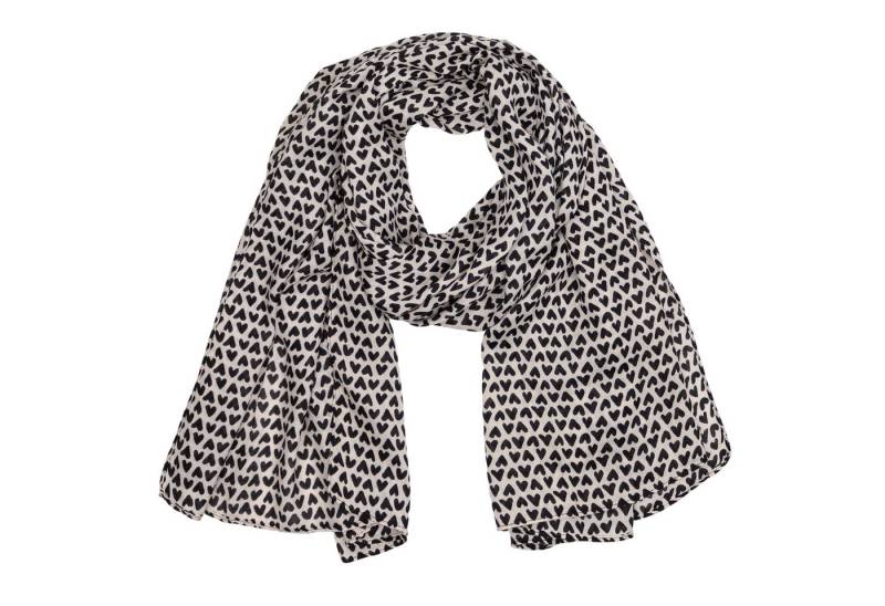 MIRROSI Modeschal weicher Schal kurz Fransen, ca.85x180cm, (Leo Leopard Herz Herzen Muster), Damen Halstuch ideal für Herbst oder Frühling von MIRROSI