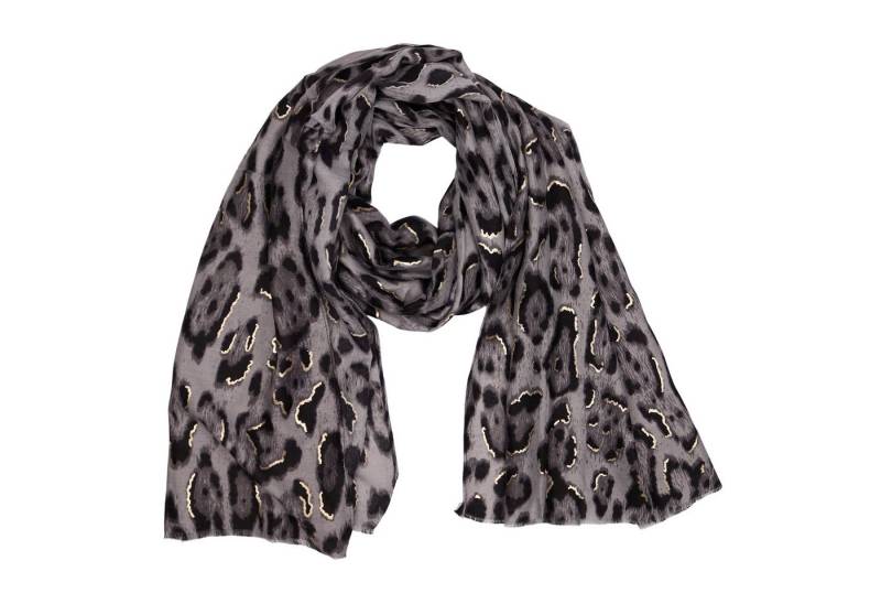 MIRROSI Modeschal weicher Schal kurz Fransen, ca.85x180cm, (Leo Leopard Herz Herzen Muster), Damen Halstuch ideal für Herbst oder Frühling von MIRROSI