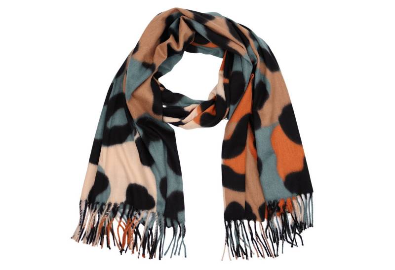 MIRROSI Modeschal weicher und warmer Schal Big Leo Muster mit Fransen, 70x180cm, (angesagtes Leo Leopard Muster, ca. 230 Gramm, Neue Kollektion Herbst/Winter 2025), Damen Halstuch ideal für Herbst und Winter von MIRROSI