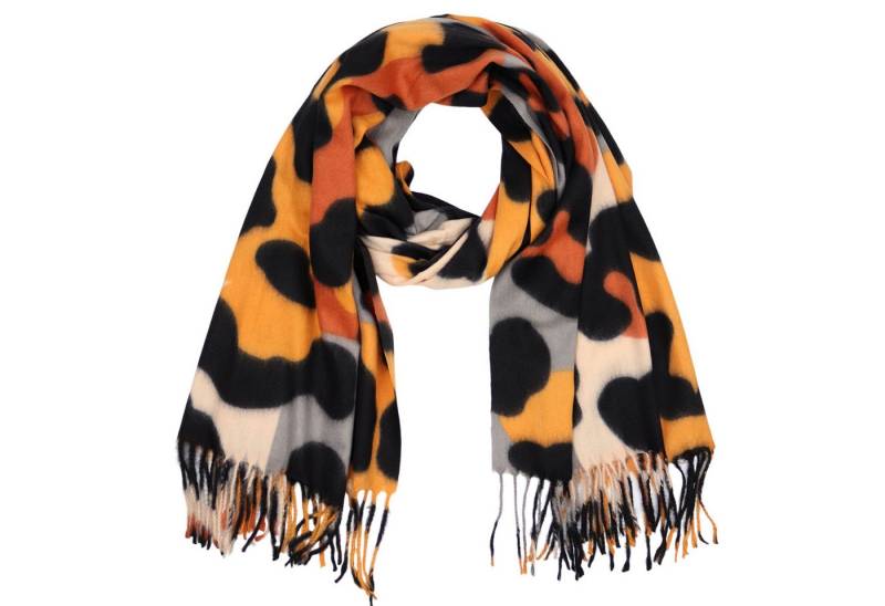 MIRROSI Modeschal weicher und warmer Schal Big Leo Muster mit Fransen, 70x180cm, (angesagtes Leo Leopard Muster, ca. 230 Gramm, Neue Kollektion Herbst/Winter 2025), Damen Halstuch ideal für Herbst und Winter von MIRROSI