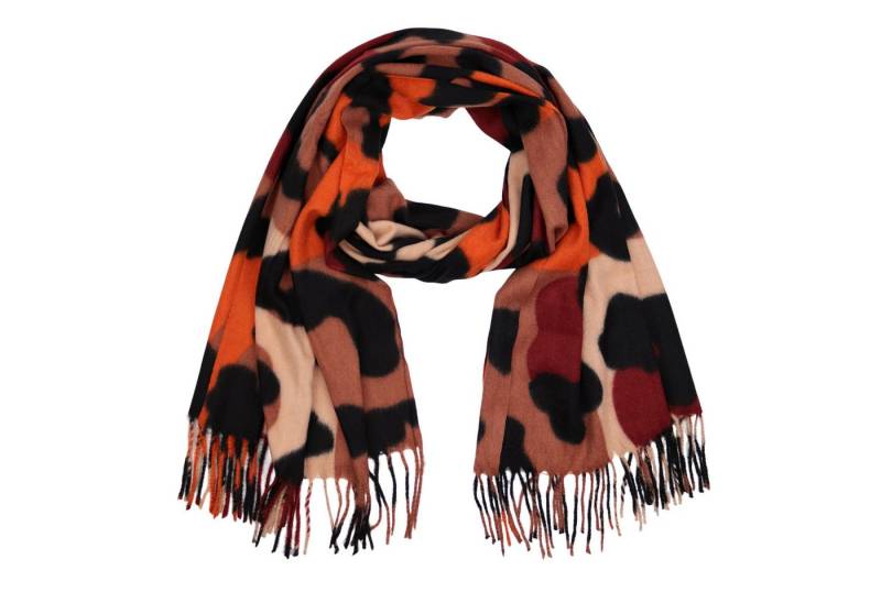 MIRROSI Modeschal weicher und warmer Schal Big Leo Muster mit Fransen, 70x180cm, (angesagtes Leo Leopard Muster, ca. 230 Gramm, Neue Kollektion Herbst/Winter 2025), Damen Halstuch ideal für Herbst und Winter von MIRROSI