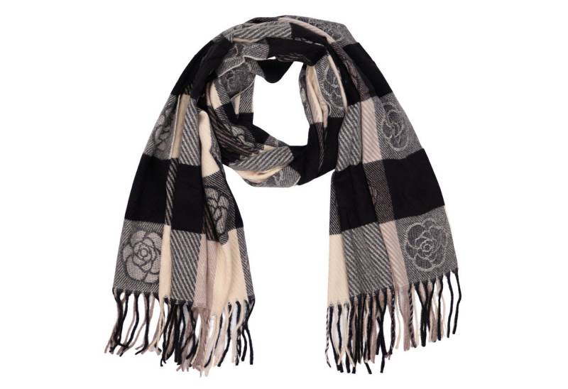 MIRROSI Modeschal weicher und warmer Schal Blumen mit Fransen, 70x180cm, (angesagtes Muster, ca. 250 Gramm, Neue Kollektion Herbst/Winter 2025), Damen Halstuch ideal für Herbst und Winter von MIRROSI