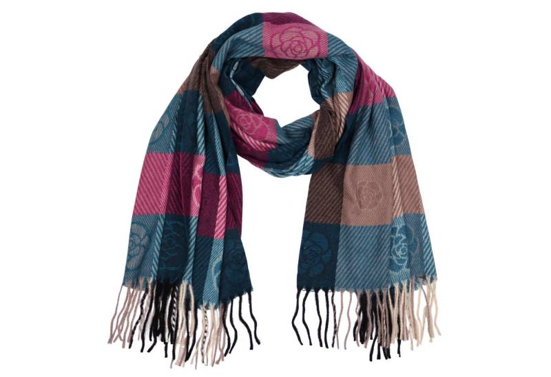 MIRROSI Modeschal weicher und warmer Schal Blumen mit Fransen, 70x180cm, (angesagtes Muster, ca. 250 Gramm, Neue Kollektion Herbst/Winter 2025), Damen Halstuch ideal für Herbst und Winter von MIRROSI