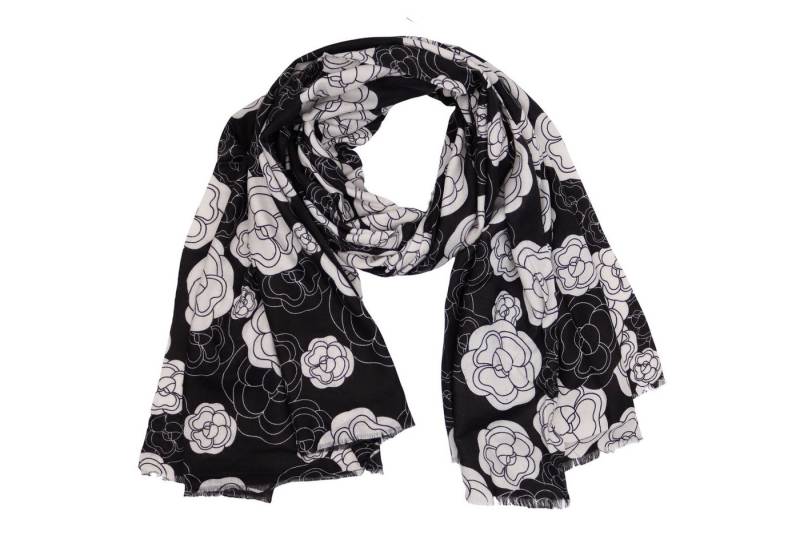 MIRROSI Modeschal weicher und warmer Schal Blumen mit Fransen, 90x180cm, (Neue Kollektion Herbst/Winter 2025, ca. 185 Gramm), Damen Halstuch ideal für Herbst und Winter von MIRROSI