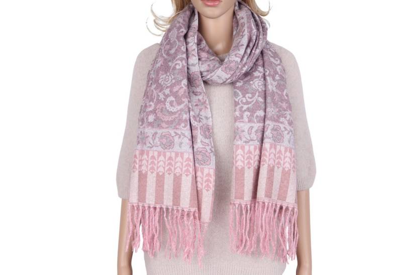 MIRROSI Modeschal weicher und warmer Schal Boho Design mit Fransen, 70x180cm, (angesagtes Boho Muster, ca. 230 Gramm, Neue Kollektion Herbst/Winter 2025), Damen Halstuch ideal für Herbst und Winter von MIRROSI