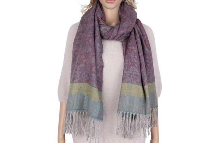 MIRROSI Modeschal weicher und warmer Schal Boho Design mit Fransen, 70x180cm, (angesagtes Boho Muster, ca. 230 Gramm, Neue Kollektion Herbst/Winter 2025), Damen Halstuch ideal für Herbst und Winter von MIRROSI