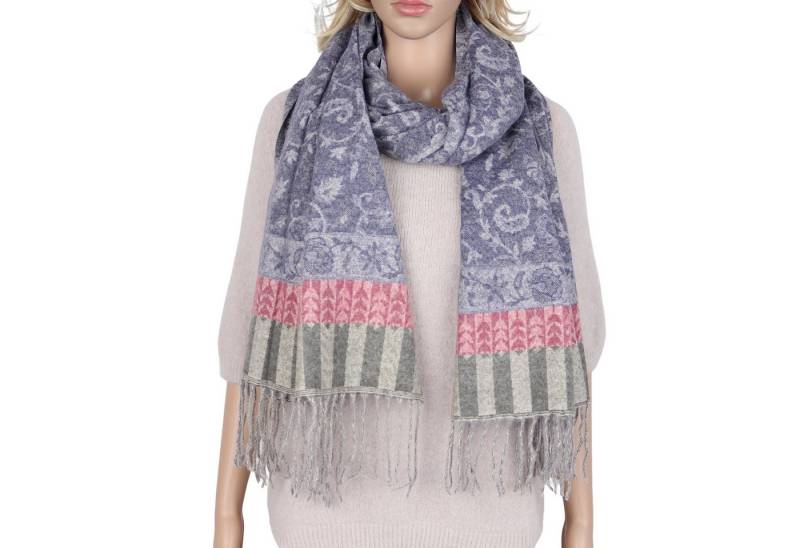 MIRROSI Modeschal weicher und warmer Schal Boho Design mit Fransen, 70x180cm, (angesagtes Boho Muster, ca. 230 Gramm, Neue Kollektion Herbst/Winter 2025), Damen Halstuch ideal für Herbst und Winter von MIRROSI