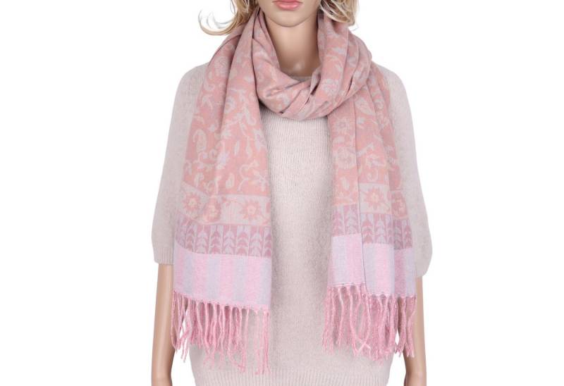 MIRROSI Modeschal weicher und warmer Schal Boho Design mit Fransen, 70x180cm, (angesagtes Boho Muster, ca. 230 Gramm, Neue Kollektion Herbst/Winter 2025), Damen Halstuch ideal für Herbst und Winter von MIRROSI