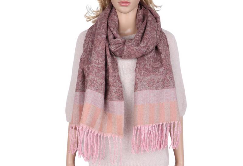 MIRROSI Modeschal weicher und warmer Schal Boho Design mit Fransen, 70x180cm, (angesagtes Boho Muster, ca. 230 Gramm, Neue Kollektion Herbst/Winter 2025), Damen Halstuch ideal für Herbst und Winter von MIRROSI