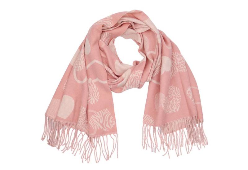 MIRROSI Modeschal weicher und warmer Schal Herz mit Fransen, 67x180cm, (Neue Kollektion Herbst/Winter 2025, ca. 315 Gramm), Damen Halstuch ideal für Herbst und Winter von MIRROSI