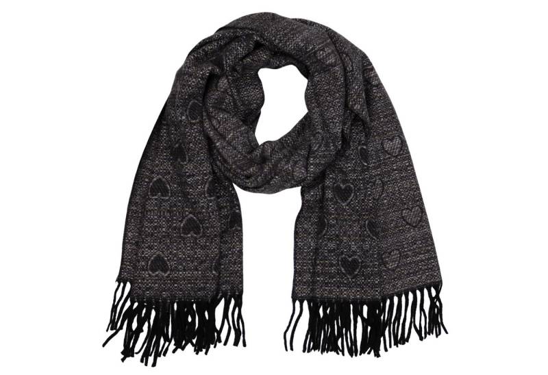 MIRROSI Modeschal weicher und warmer Schal Herz mit Fransen, 70x200cm, (Neue Kollektion Herbst/Winter 2025, ca. 325 Gramm), Damen Halstuch ideal für Herbst und Winter von MIRROSI