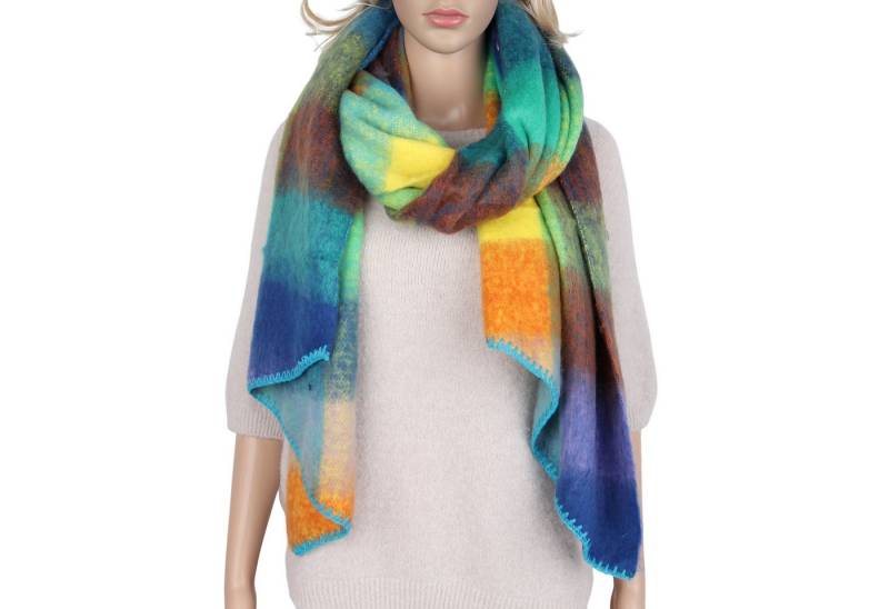 MIRROSI Modeschal weicher und warmer Schal KARO Muster Asymmetrisch, (angesagtes Karomuster Kariert), Damen Halstuch ideal für Herbst und Winter ca.200x50cm von MIRROSI