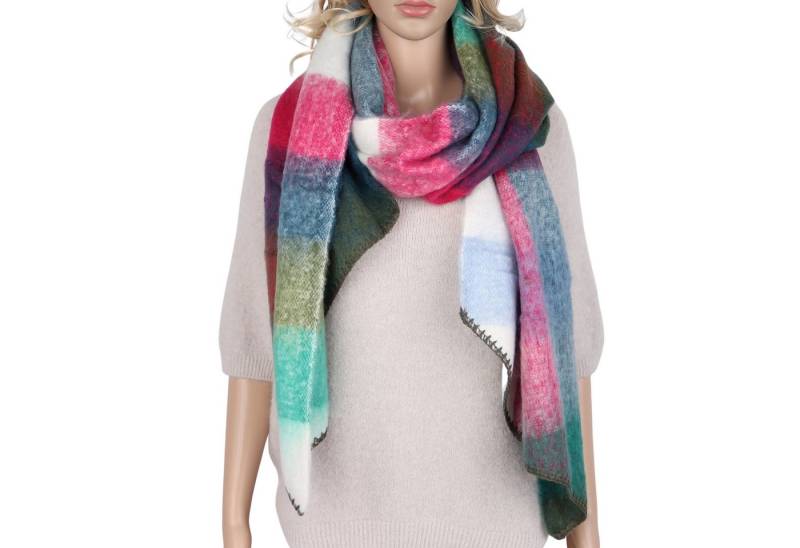 MIRROSI Modeschal weicher und warmer Schal KARO Muster Asymmetrisch, (angesagtes Karomuster Kariert), Damen Halstuch ideal für Herbst und Winter ca.200x50cm von MIRROSI