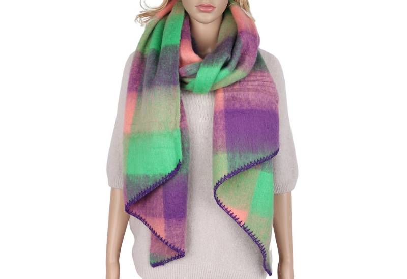 MIRROSI Modeschal weicher und warmer Schal KARO Muster Asymmetrisch, (angesagtes Karomuster Kariert), Damen Halstuch ideal für Herbst und Winter ca.200x50cm von MIRROSI