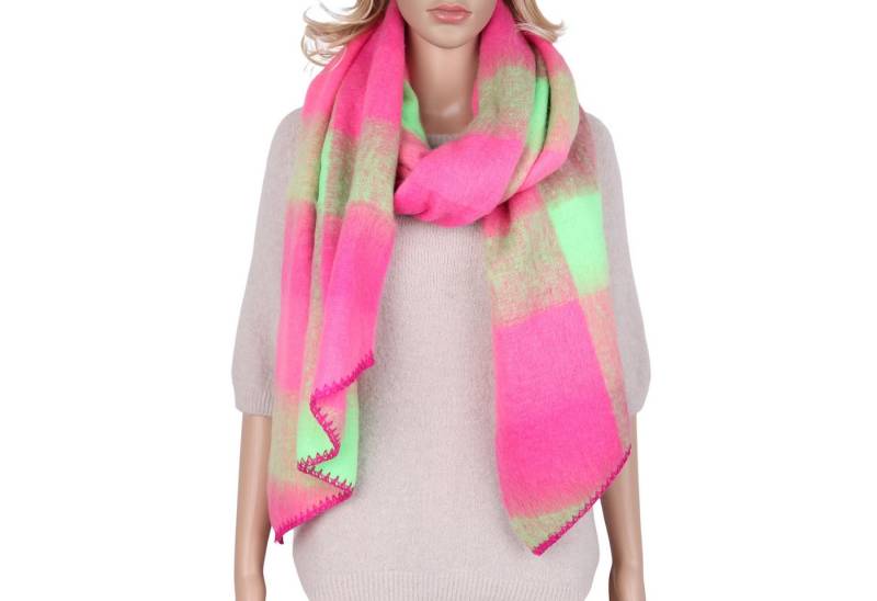 MIRROSI Modeschal weicher und warmer Schal KARO Muster Asymmetrisch, (angesagtes Karomuster Kariert), Damen Halstuch ideal für Herbst und Winter ca.200x50cm von MIRROSI