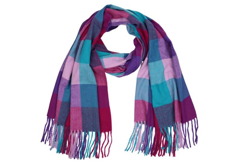 MIRROSI Modeschal weicher und warmer Schal Karo Kariert Muster mit Fransen, 70x180cm, (angesagtes Karomuster, ca. 240 Gramm, Neue Kollektion Herbst/Winter 2025), Damen Halstuch ideal für Herbst und Winter von MIRROSI