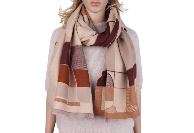 MIRROSI Modeschal weicher und warmer Schal Katzenmotiv Karomuster, 65 x180cm, (Katzen- und Karo-Motiv, ca.310 Gramm, Neue Kollektion Herbst/Winter 2025), Damen Halstuch ideal für Herbst und Winter von MIRROSI