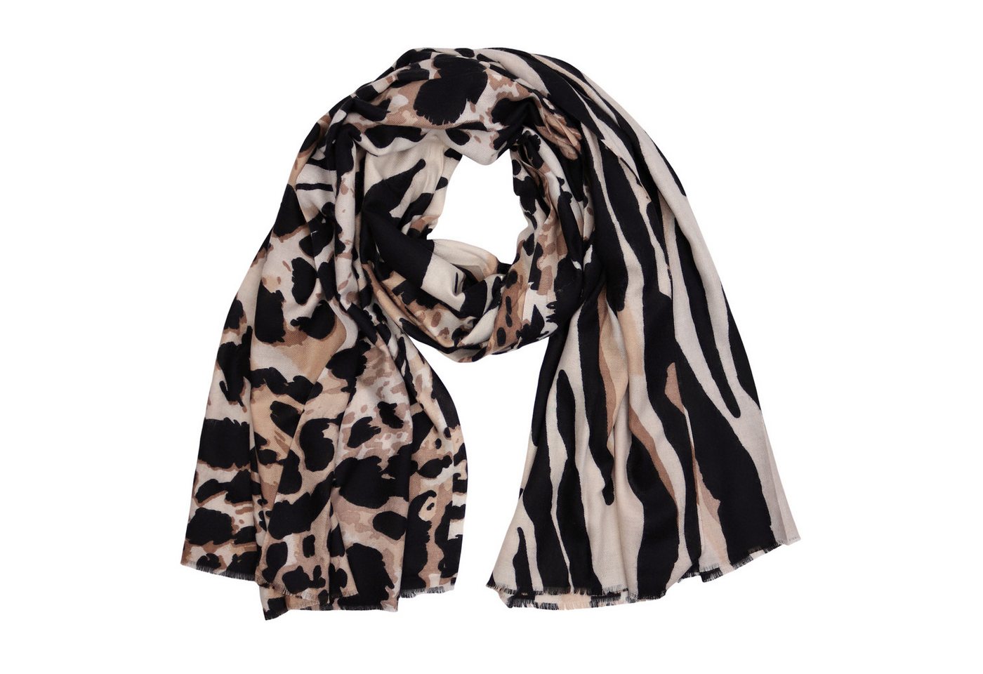 MIRROSI Modeschal weicher und warmer Schal Leo Leopard mit Fransen, 90x180cm, (Neue Kollektion Herbst/ Winter 2025), Paisley Muster Damen Halstuch ideal für Herbst und Winter von MIRROSI