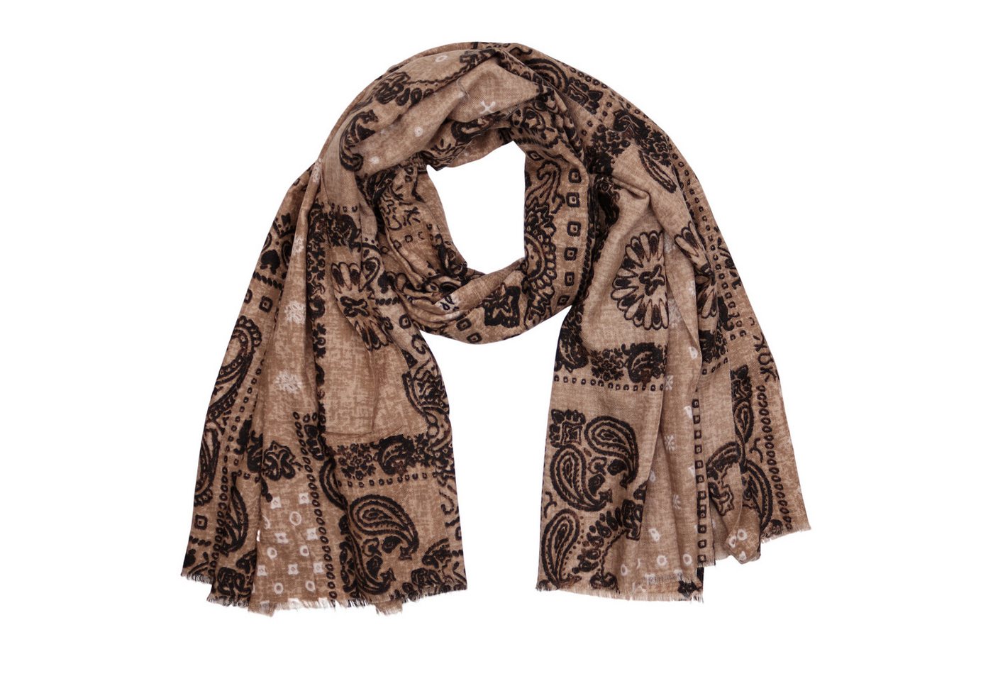 MIRROSI Modeschal weicher und warmer Schal Leo Leopard mit Fransen, 90x180cm, (Neue Kollektion Herbst/ Winter 2025), Paisley Muster Damen Halstuch ideal für Herbst und Winter von MIRROSI