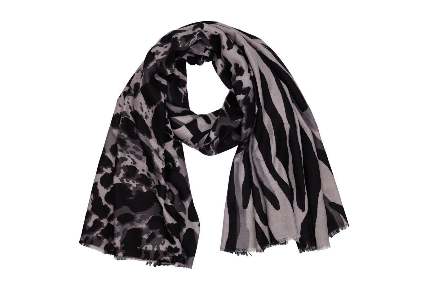 MIRROSI Modeschal weicher und warmer Schal Leo Leopard mit Fransen, 90x180cm, (Neue Kollektion Herbst/ Winter 2025), Paisley Muster Damen Halstuch ideal für Herbst und Winter von MIRROSI