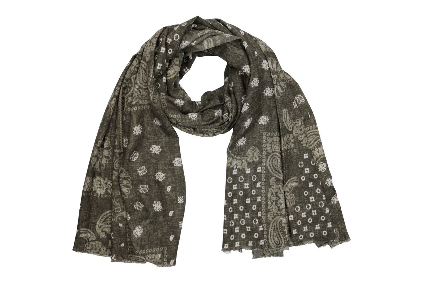 MIRROSI Modeschal weicher und warmer Schal Leo Leopard mit Fransen, 90x180cm, (Neue Kollektion Herbst/ Winter 2025), Paisley Muster Damen Halstuch ideal für Herbst und Winter von MIRROSI