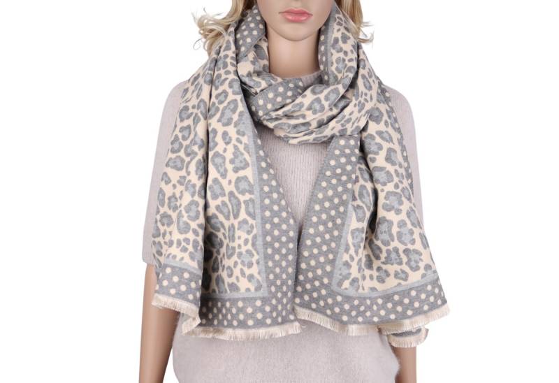 MIRROSI Modeschal weicher und warmer Schal Leo Streifen muster, 67x185cm, (Leopard Muster , ca. 370 Gramm, Neue Kollektion Herbst/Winter 2025), Damen Halstuch ideal für Herbst und Winter von MIRROSI