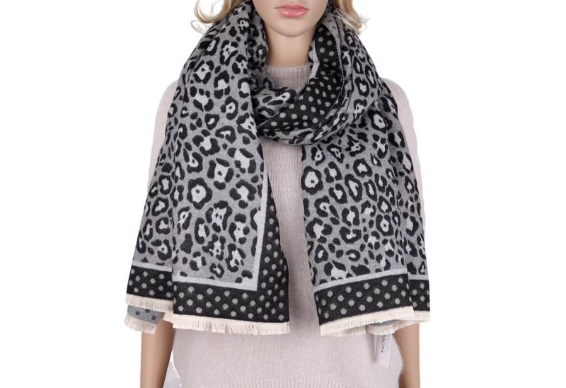 MIRROSI Modeschal weicher und warmer Schal Leo Streifen muster, 67x185cm, (Leopard Muster , ca. 370 Gramm, Neue Kollektion Herbst/Winter 2025), Damen Halstuch ideal für Herbst und Winter von MIRROSI