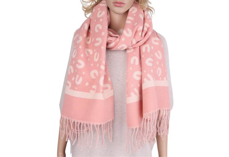 MIRROSI Modeschal weicher und warmer Schal Leomuster mit Fransen, 65x180cm, (angesagtes Leo Leopard Muster, ca.300 Gramm, Neue Kollektion Herbst/Winter 2025), Damen Halstuch ideal für Herbst und Winter von MIRROSI