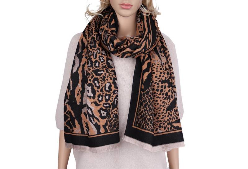 MIRROSI Modeschal weicher und warmer Schal Leopard Muster, 65 x180cm, (Leopard Muster, ca.310 Gramm, Neue Kollektion Herbst/Winter 2025), Damen Halstuch ideal für Herbst und Winter von MIRROSI